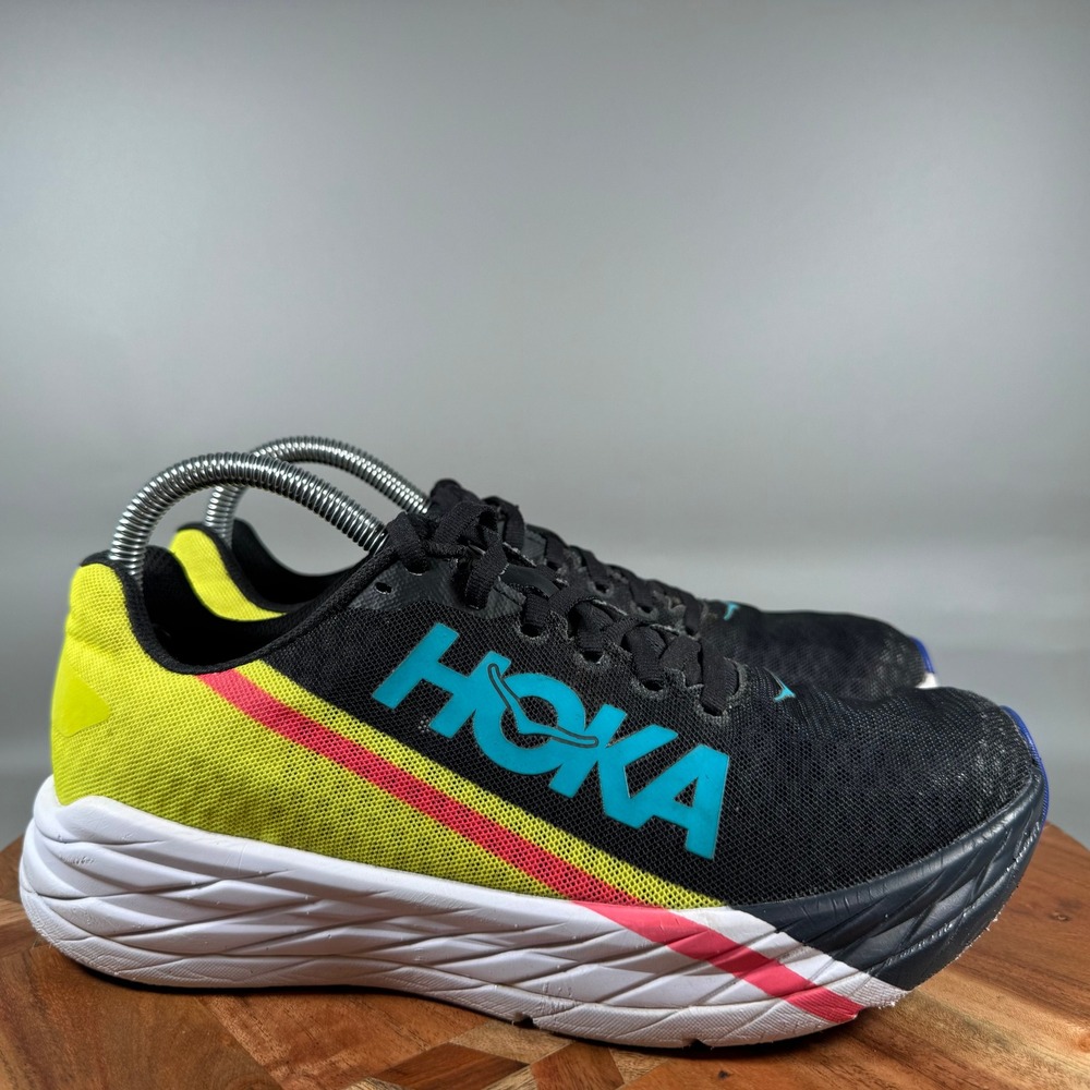 Hoka One One Rocket X Running Shoes Womens 8.5 Black Evening Primrose 1113532